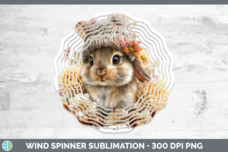 Woodland Boho Autumn Snowshoe Hare Wind Spinner Sublimation