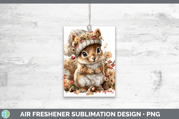 Woodland Boho Autumn Squirrel Air Freshener Sublimation Car