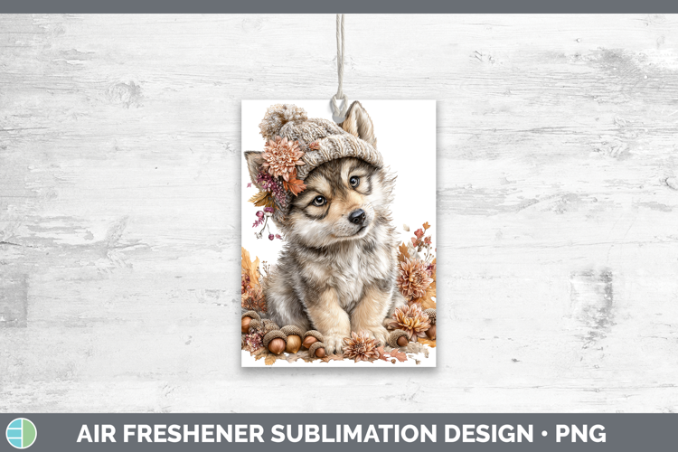 Woodland Boho Autumn Wolf Air Freshener Sublimation Car Fres