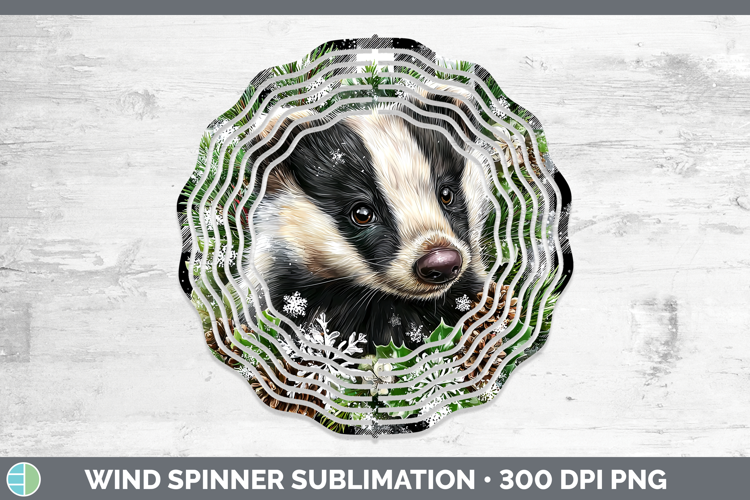 Badger Woodland Checker Christmas Wind Spinner Sublimation D