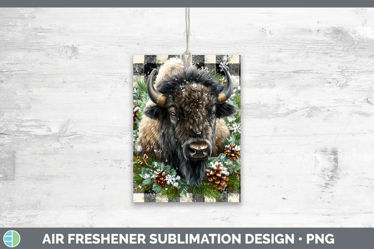 Bison Woodland Checker Christmas Air Freshener Sublimation D
