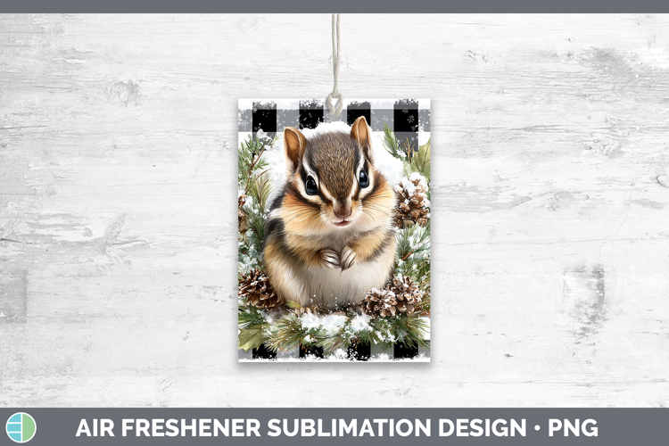 Chipmunk Woodland Checker Christmas Air Freshener Sublimatio