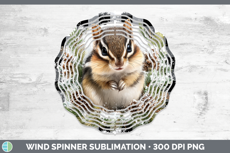 Chipmunk Woodland Checker Christmas Wind Spinner Sublimation