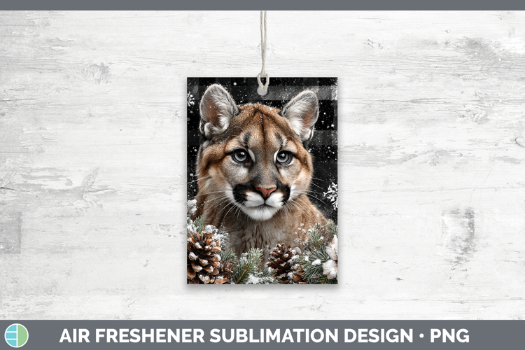 Cougar Woodland Checker Christmas Air Freshener Sublimation