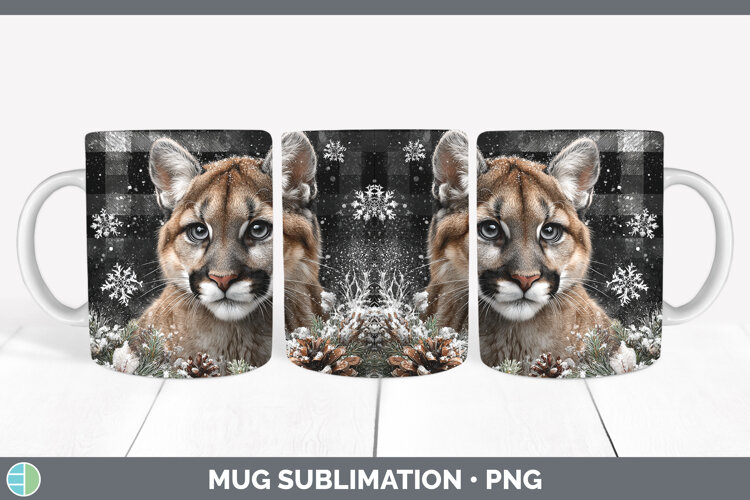 GorgeousWoodland Checker Christmas Mug Wrap design.