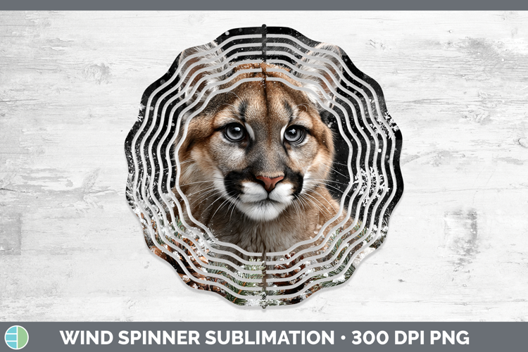Cougar Woodland Checker Christmas Wind Spinner Sublimation D