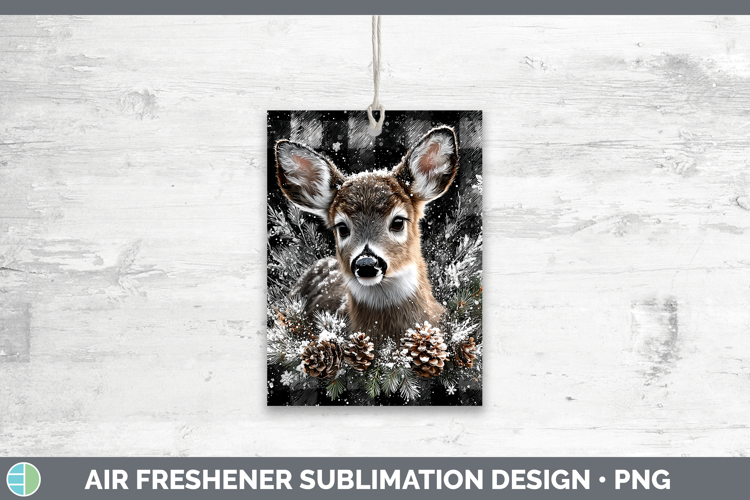 Deer Woodland Checker Christmas Air Freshener Sublimation De