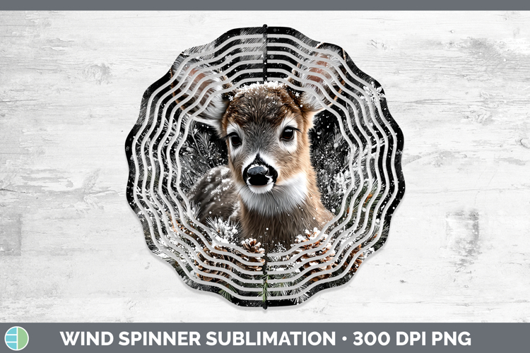 Deer Woodland Checker Christmas Wind Spinner Sublimation Des