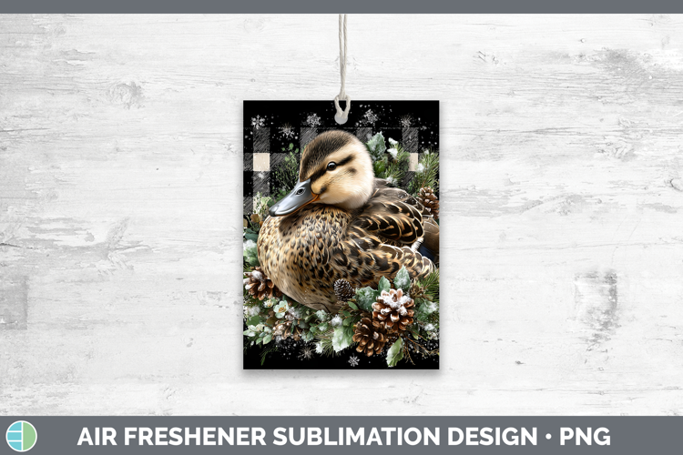Duck Woodland Checker Christmas Air Freshener Sublimation De