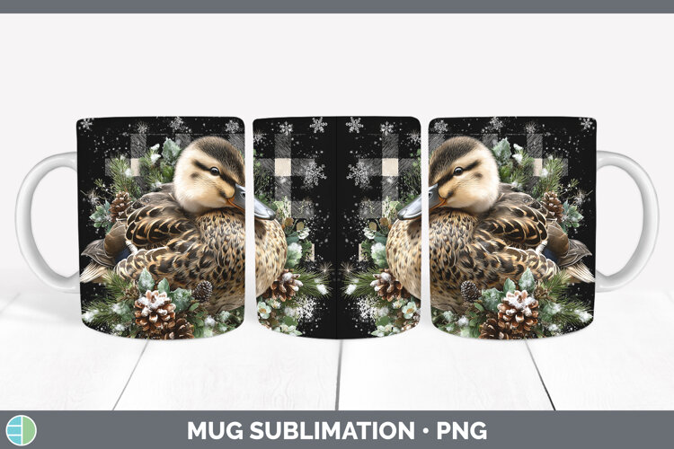 GorgeousWoodland Checker Christmas Mug Wrap design.