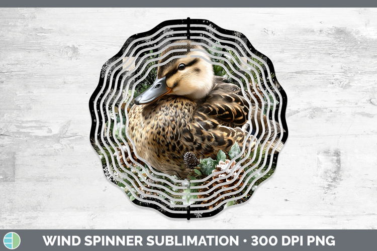 Duck Woodland Checker Christmas Wind Spinner Sublimation Des
