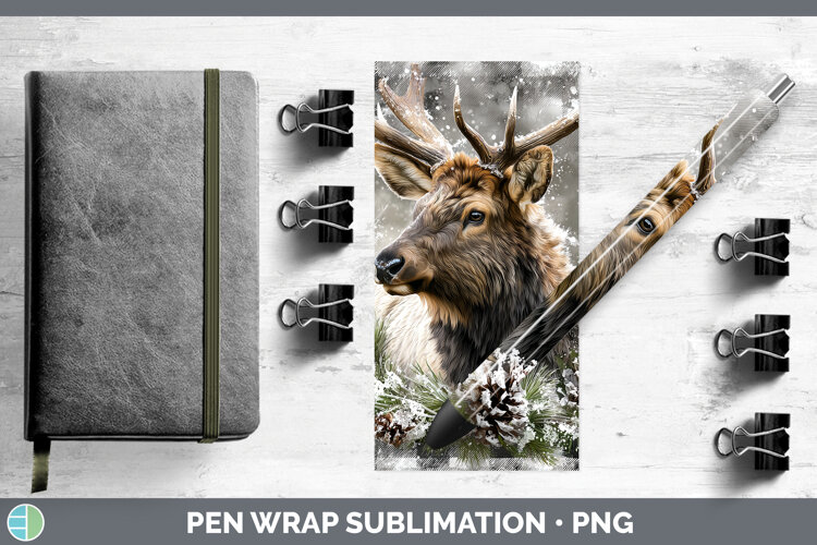 GorgeousWoodland Checker Christmas Pen Wrap design.