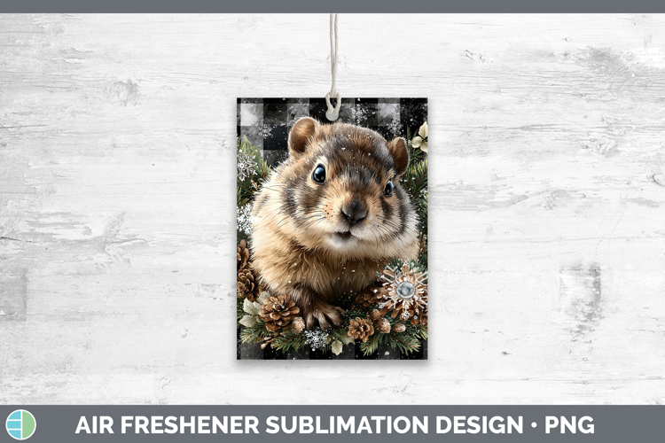 Groundhog Woodland Checker Christmas Air Freshener Sublimati