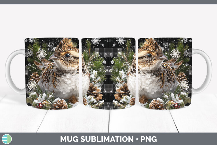 GorgeousWoodland Checker Christmas Mug Wrap design.