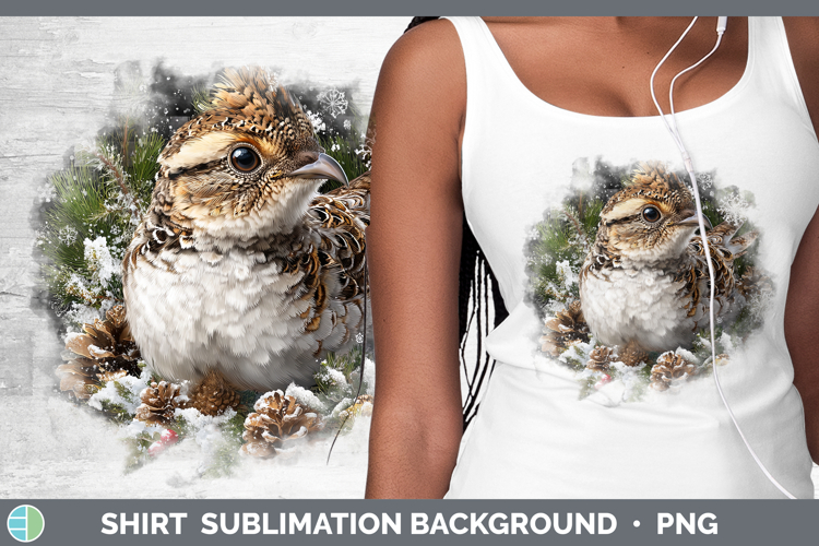 Grouse Woodland Checker Christmas Shirt Sublimation Design