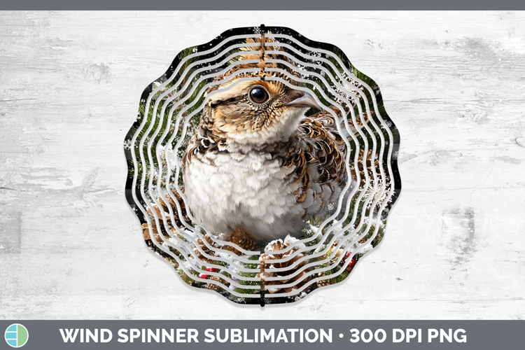 Grouse Woodland Checker Christmas Wind Spinner Sublimation D