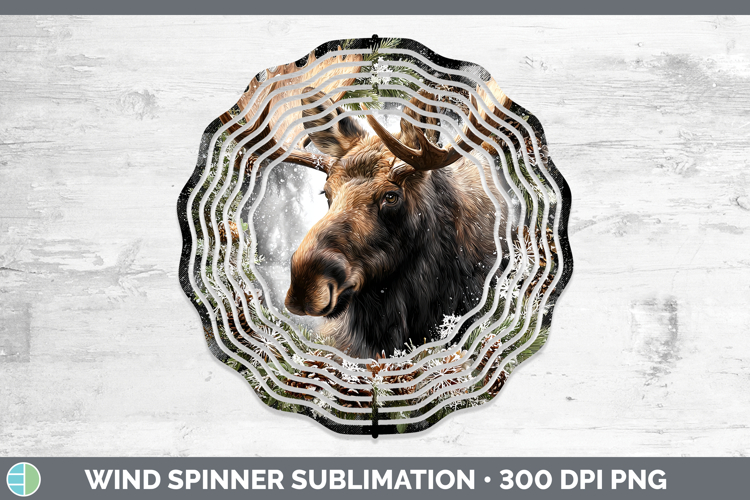 Moose Woodland Checker Christmas Wind Spinner Sublimation De
