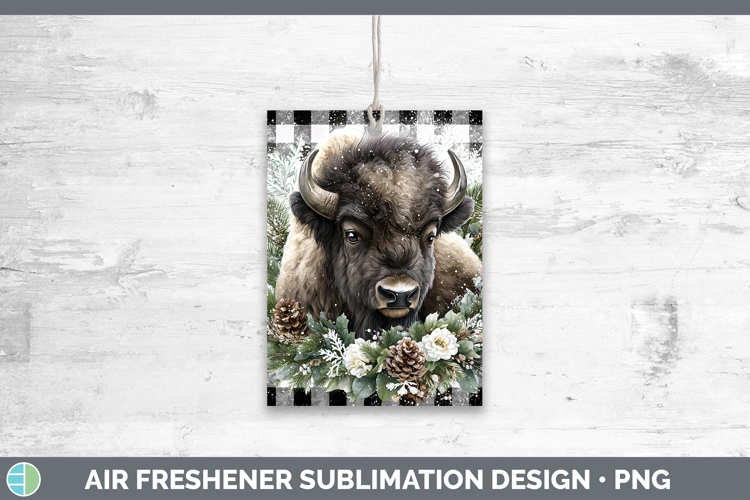 Musk Ox Woodland Checker Christmas Air Freshener Sublimation