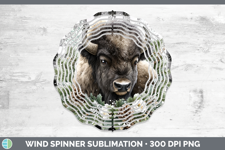 Musk Ox Woodland Checker Christmas Wind Spinner Sublimation