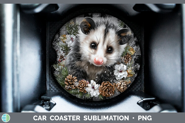 GorgeousWoodland Checker Christmas Car Coaster design.