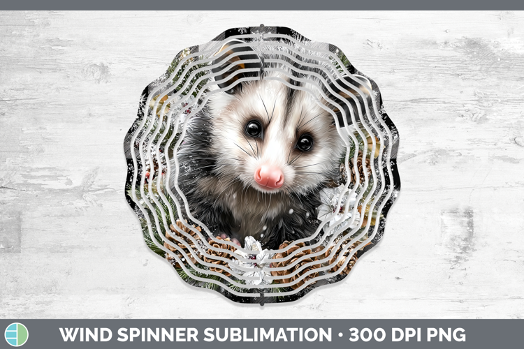 Opossum Woodland Checker Christmas Wind Spinner Sublimation
