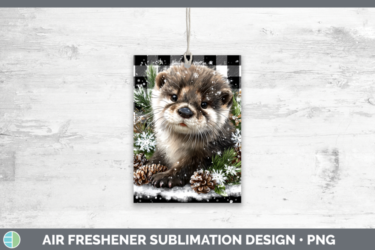 Otter Woodland Checker Christmas Air Freshener Sublimation D
