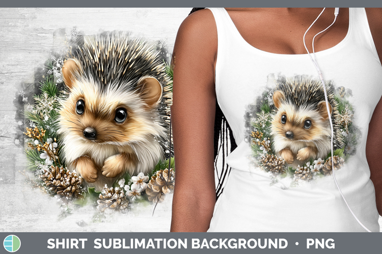 Porcupine Woodland Checker Christmas Shirt Sublimation Desig