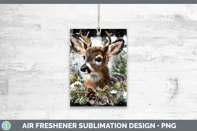 Reindeer Woodland Checker Christmas Air Freshener Sublimatio