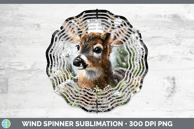 Reindeer Woodland Checker Christmas Wind Spinner Sublimation
