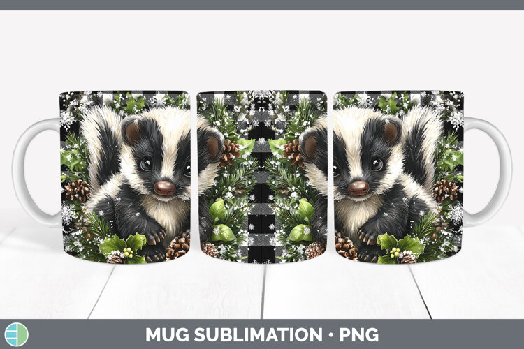 GorgeousWoodland Checker Christmas Mug Wrap design.