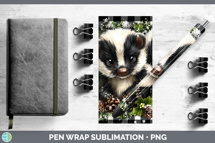 GorgeousWoodland Checker Christmas Pen Wrap design.