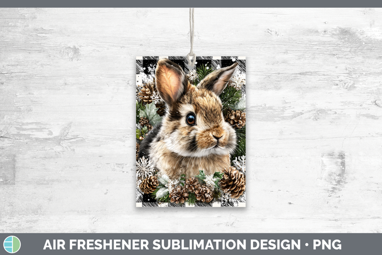 Snowshoe Hare Woodland Checker Christmas Air Freshener Subli