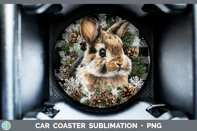 GorgeousWoodland Checker Christmas Car Coaster design.