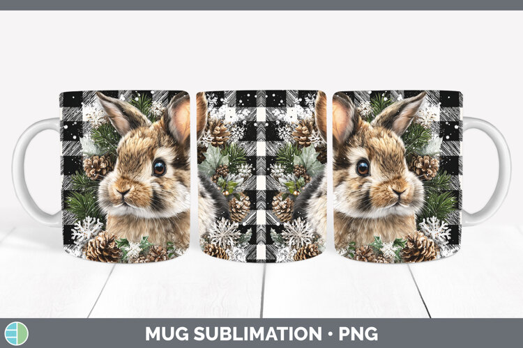 GorgeousWoodland Checker Christmas Mug Wrap design.