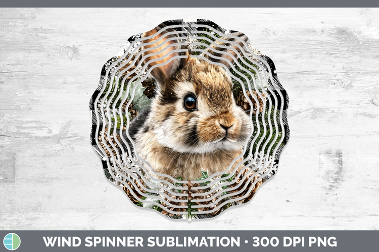 Snowshoe Hare Woodland Checker Christmas Wind Spinner Sublim