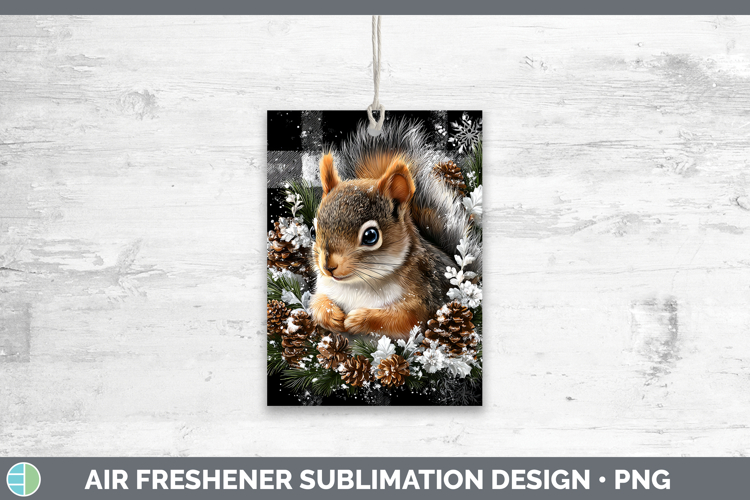 Squirrel Woodland Checker Christmas Air Freshener Sublimatio