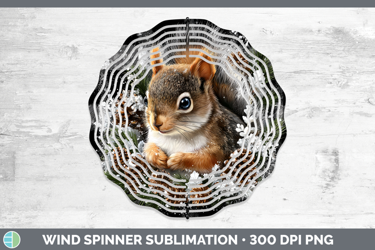 Squirrel Woodland Checker Christmas Wind Spinner Sublimation