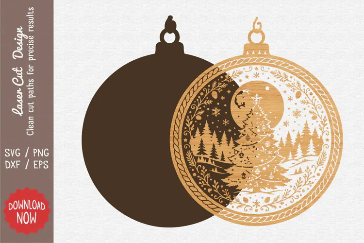 Woodland Christmas Bauble SVG