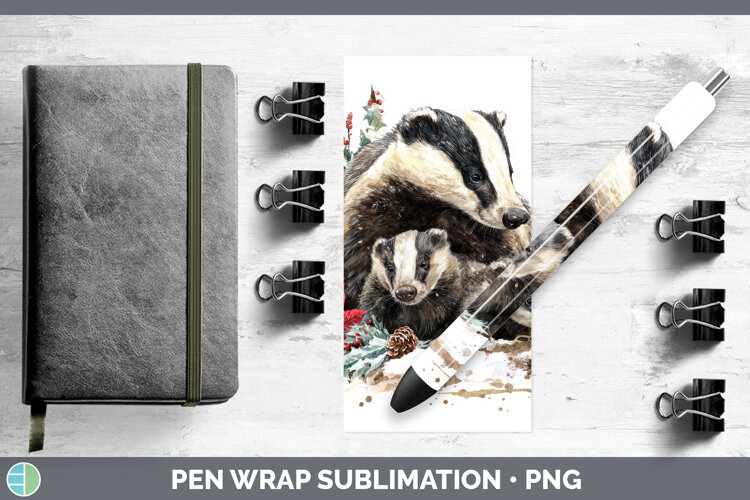 GorgeousWoodland Christmas Poinsettia Pen Wrap design.