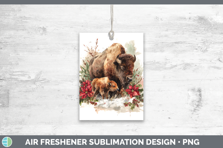 Bison Air Freshener Woodland Christmas Poinsettia Sublimatio
