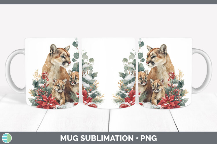 GorgeousWoodland Christmas Poinsettia Mug Wrap design.