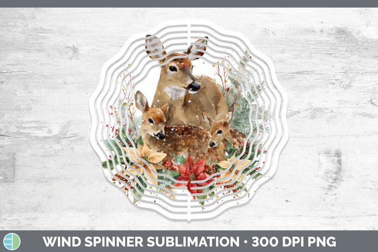GorgeousWoodland Christmas Poinsettia Wind Spinner design.