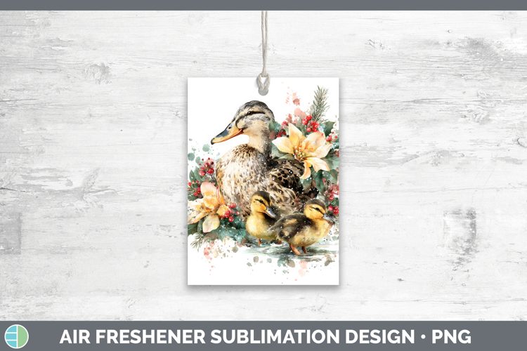 Duck Air Freshener Woodland Christmas Poinsettia Sublimation