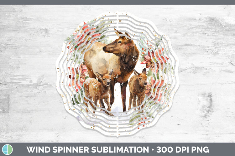 GorgeousWoodland Christmas Poinsettia Wind Spinner design.
