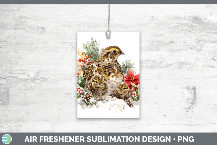 Grouse Air Freshener Woodland Christmas Poinsettia Sublimati