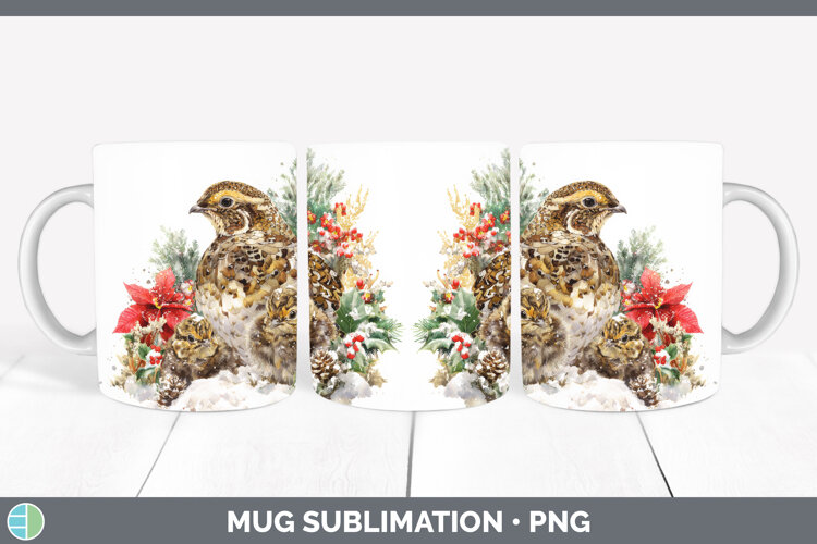 GorgeousWoodland Christmas Poinsettia Mug Wrap design.