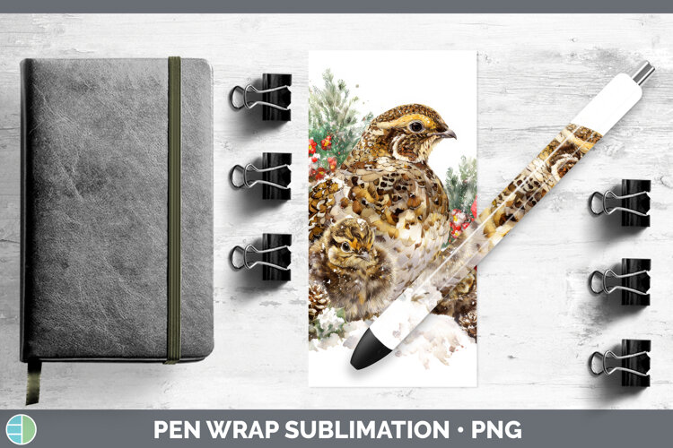 GorgeousWoodland Christmas Poinsettia Pen Wrap design.