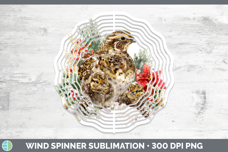 Grouse Wind Spinner Woodland Christmas Poinsettia Sublimatio