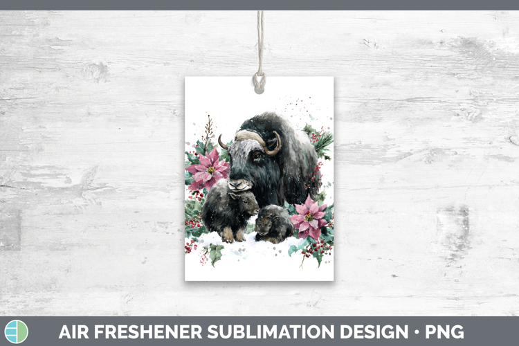 Musk Ox Air Freshener Woodland Christmas Poinsettia Sublimat