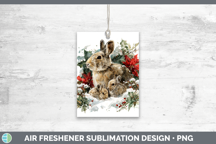 Snowshoe Hare Air Freshener Woodland Christmas Poinsettia Su